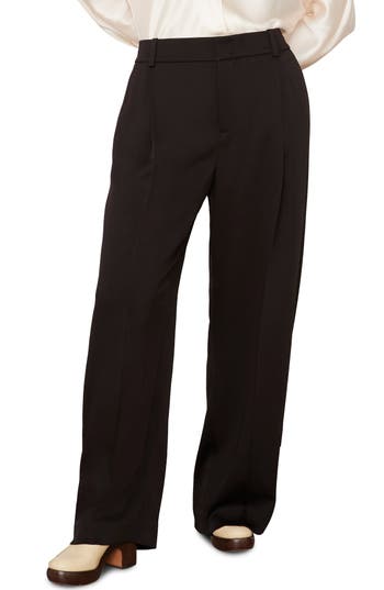 Vince Tailored Wide Leg Trousers In Black