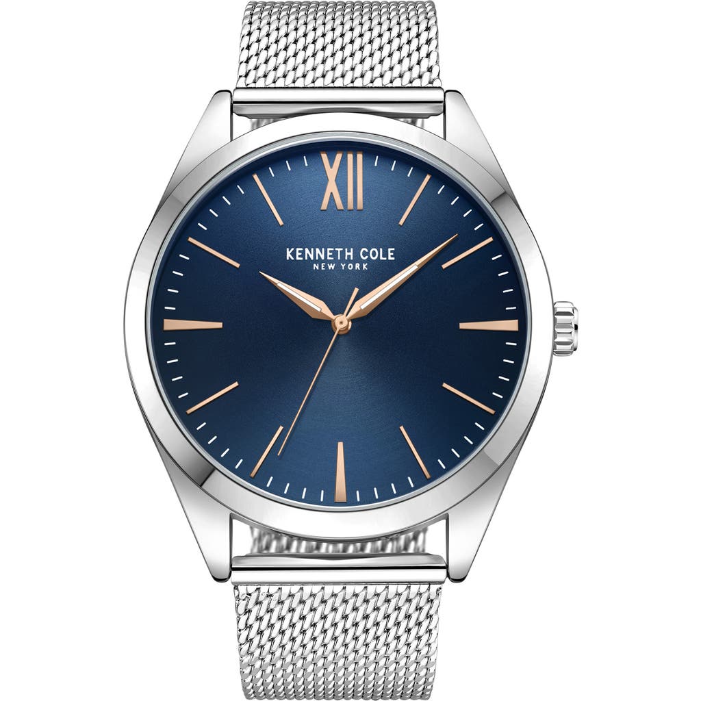 Kenneth Cole Classic Mesh Strap Watch, 44mm In Silver