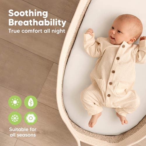 Keababies 2-pack Soothe Fitted Bassinet Sheets In Soft White