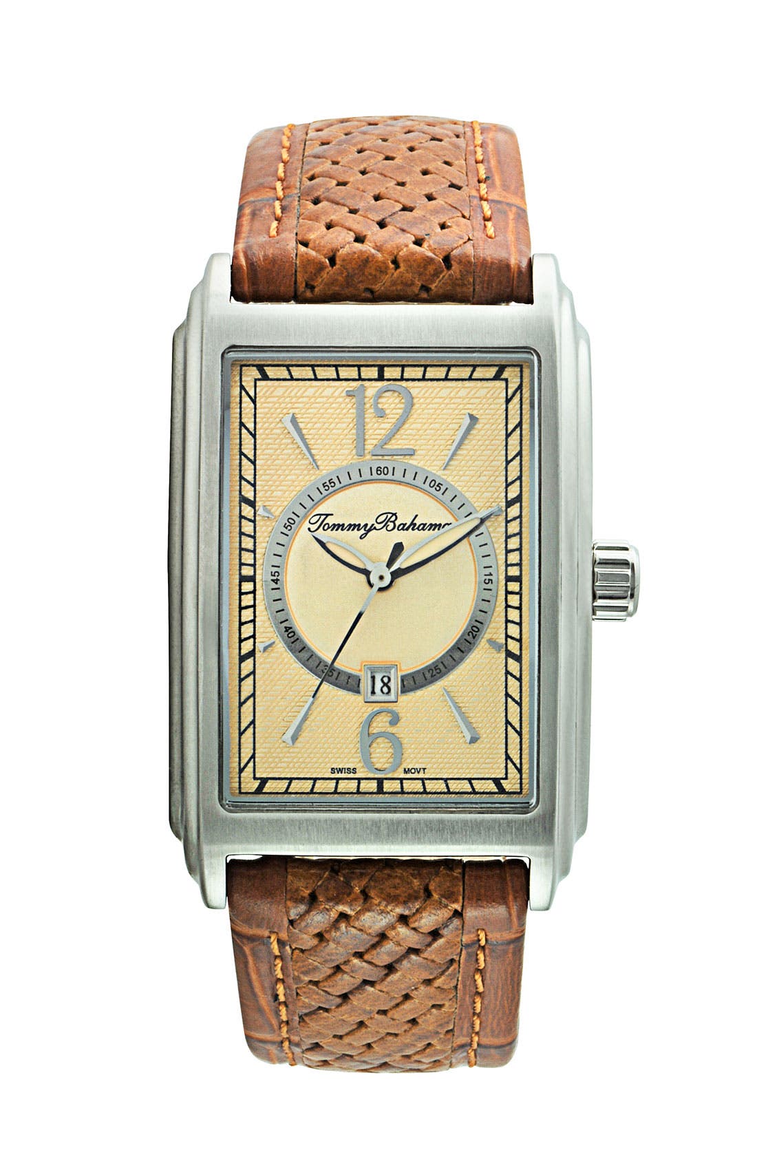 Tommy Bahama 'Bali' Woven Strap Rectangular Watch | Nordstrom