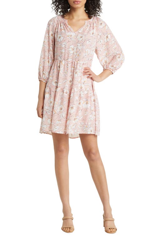 caslon(r) Floral Tiered A-Line Dress in Pink Floral