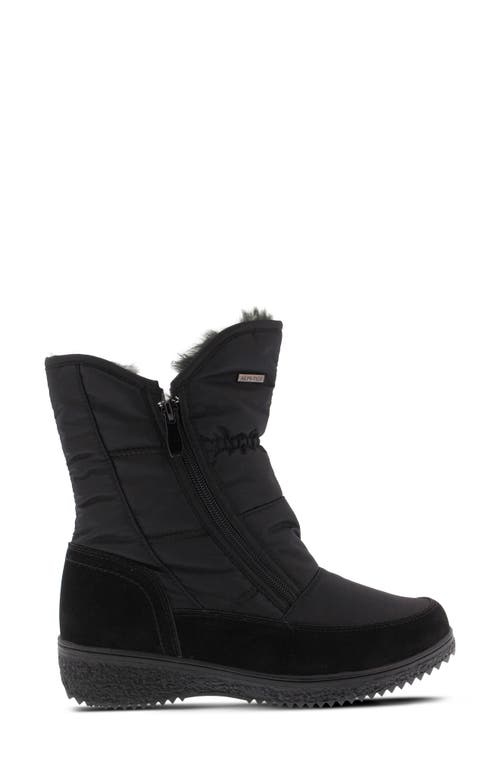Spring Step Ernestina Waterproof Faux Fur Bootie In Black Fabric