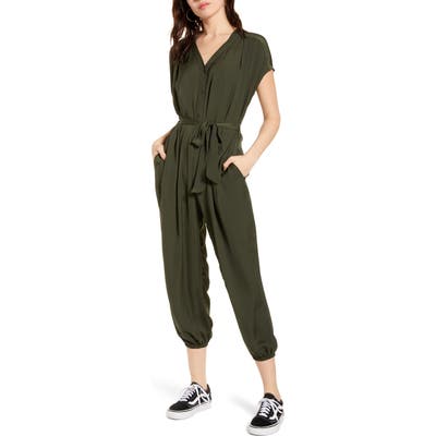 All In Favor V-Neck Jumpsuit, Green