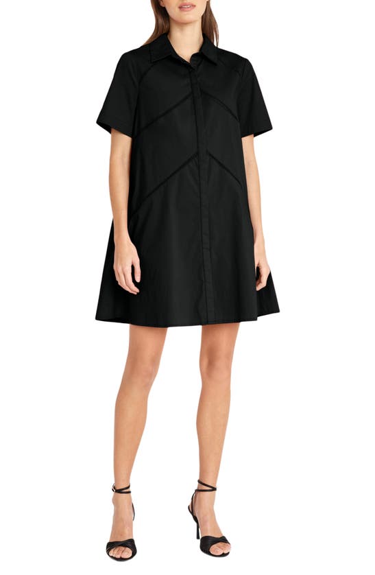 Donna Morgan For Maggy Ladder Cutout Shirtdress In Black