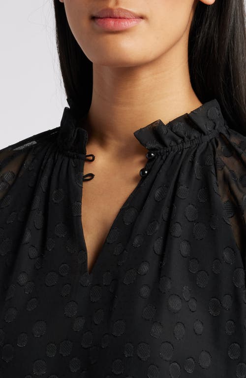 Shop Anne Klein Ruffle Trim Shirt In Anne Black