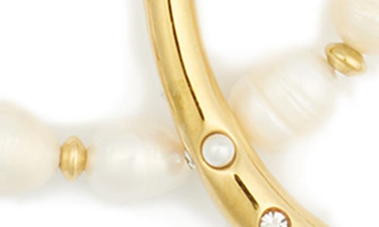 Shop Eye Candy Los Angeles Lucia Set Of 3 Imitation Pearl Beaded & Cuff Bracelets In Gold