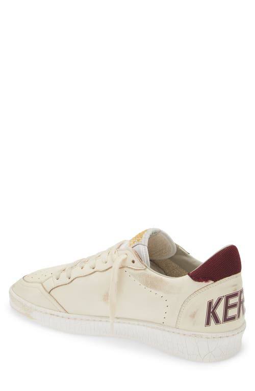 Shop Golden Goose Ball Star Low Top Sneaker In Beige/bordeaux 15520