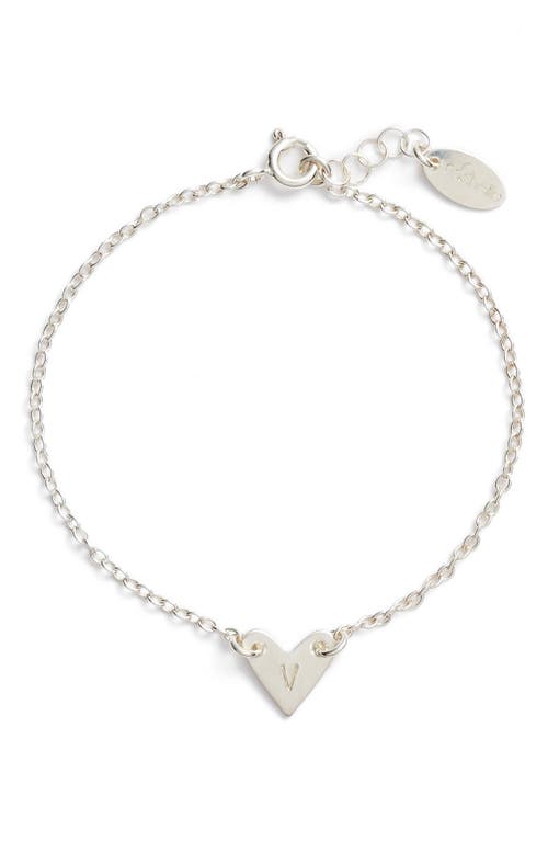 Nashelle Initial Heart Bracelet in Silver-V at Nordstrom