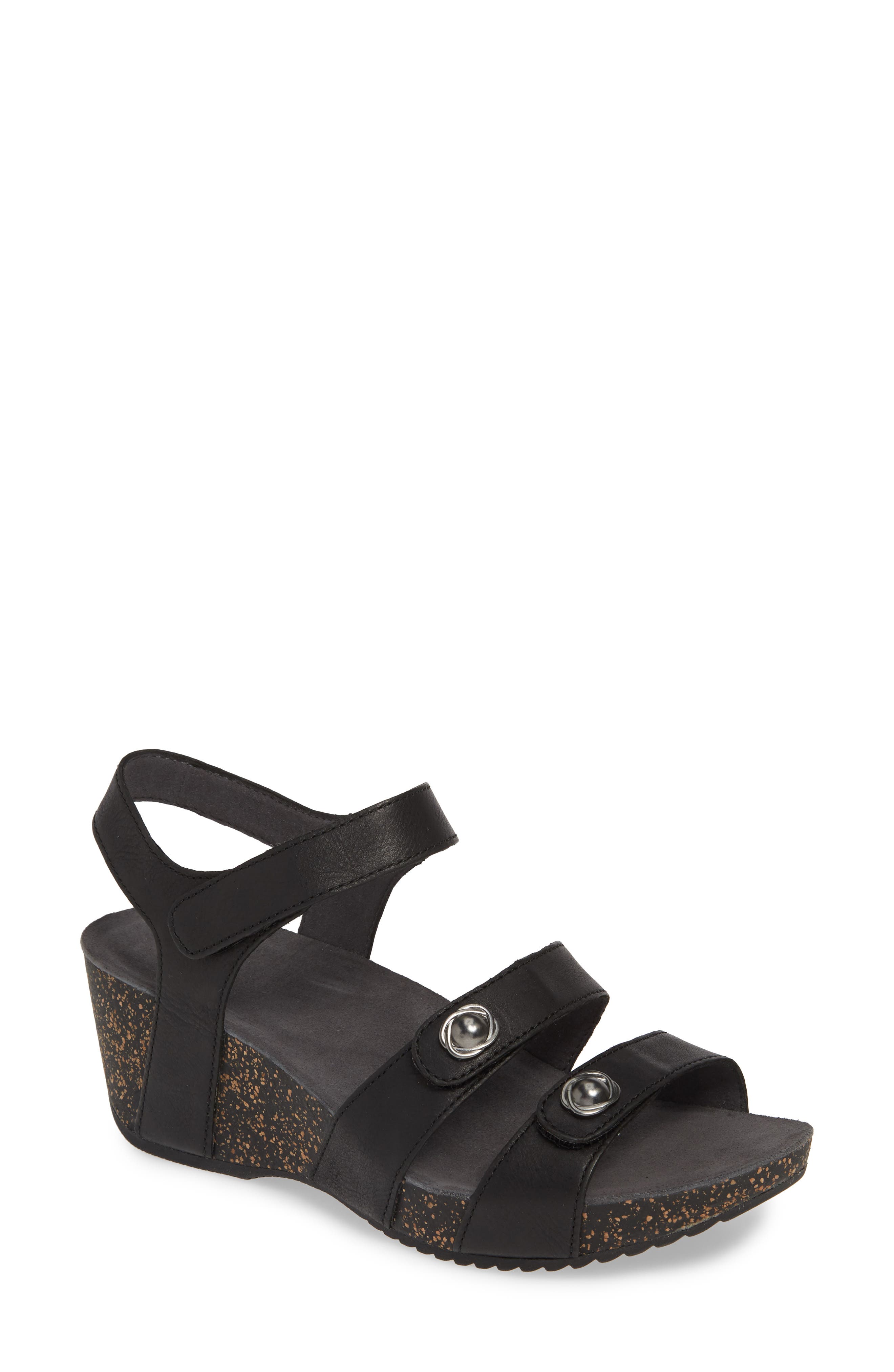 dansko black wedge sandals