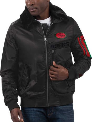 Men's Starter x Ty Mopkins Black San Francisco 49ers Black History Month  Satin Full-Zip Jacket