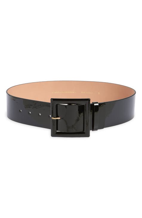 Black patent belt womens hotsell