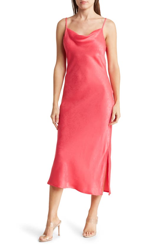 Band Of The Free Electric Satin Slipdress In Fuchsia