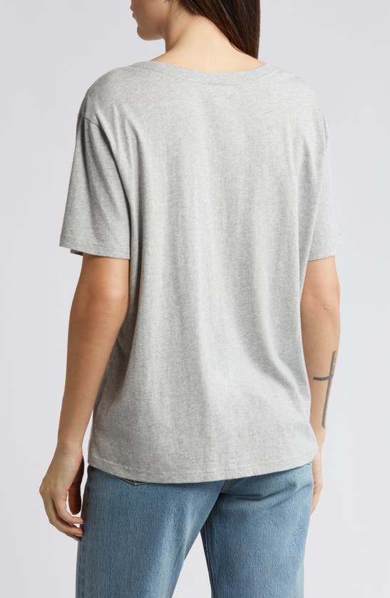 Shop Treasure & Bond Oversize V-neck Cotton T-shirt In Grey Heather