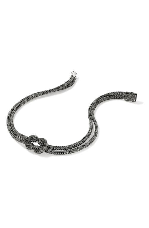 Shop John Hardy Love Knot Necklace, Dark Silver In Black