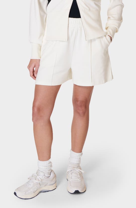 Sweaty Betty After Class Cotton Blend Shorts In Lily White