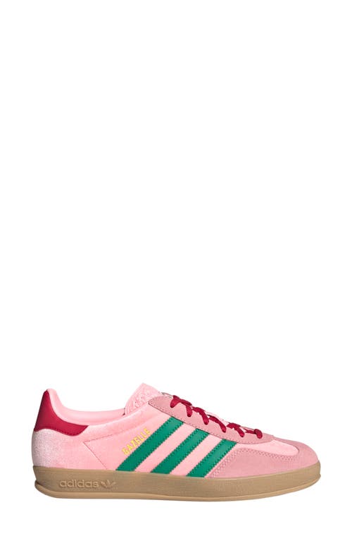 Shop Adidas Originals Adidas Gazelle Indoor Sneaker In Pink/court Green/gum