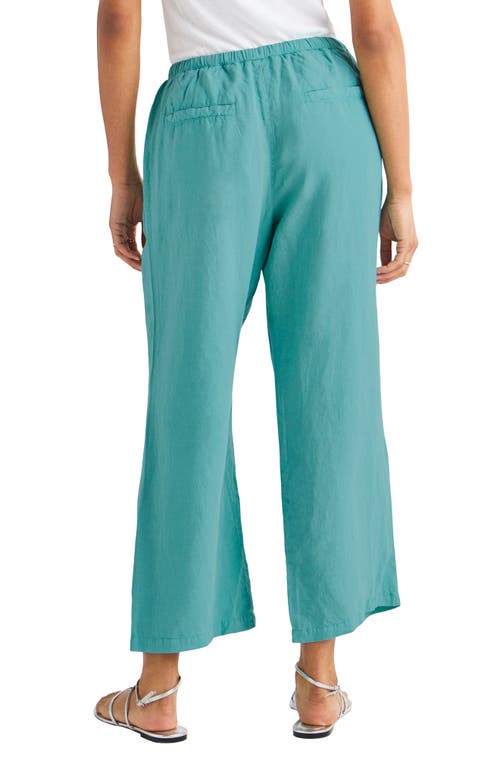 Shop Splendid Dawson Linen Blend Drawstring Pants In Turquoise