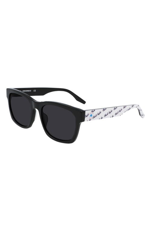Shop Converse All Star® 56mm Rectangle Sunglasses In Black/black