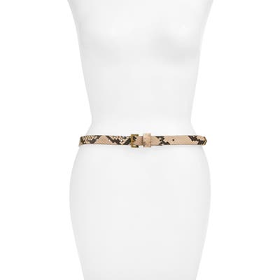Allsaints Snake Embossed Leather Belt, Nude