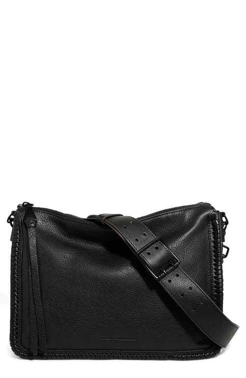 Famous Leather Large Crossbody Bag in Black Black
