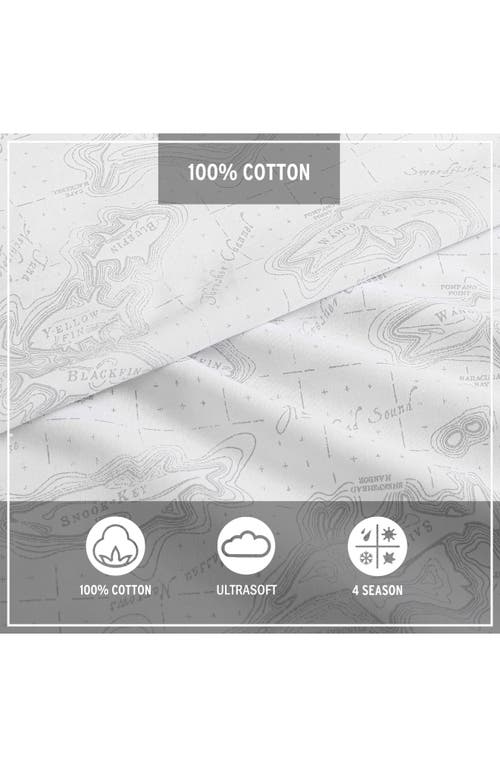 EDDIE BAUER EDDIE BAUER FISH ATOL 200 THREAD COUNT 100% COTTON PERCALE SHEET SET