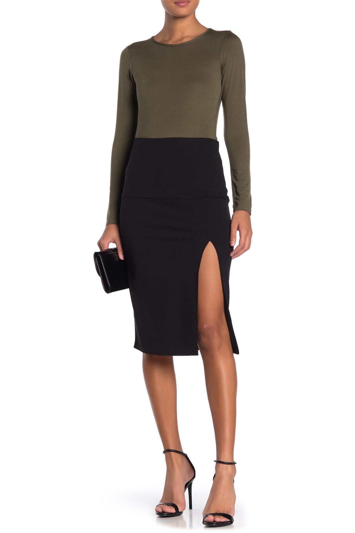 Socialite | Side Slit Pull-On Skirt 