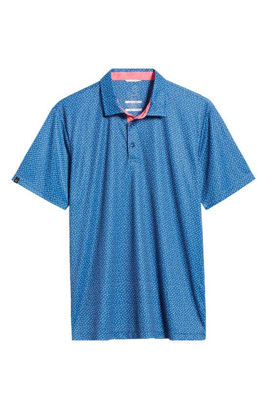 Shop Swannies Ashton Scatter Print Golf Polo In Navy