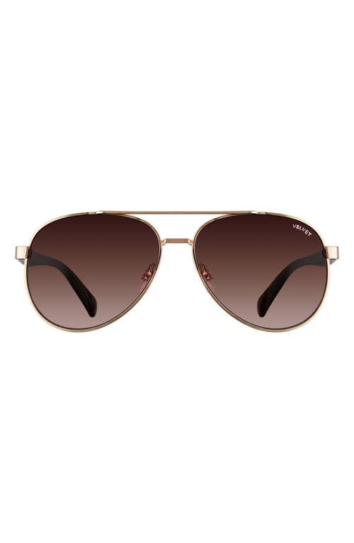 Bonnie 52mm Gradient Aviator Sunglasses in Gold/tort