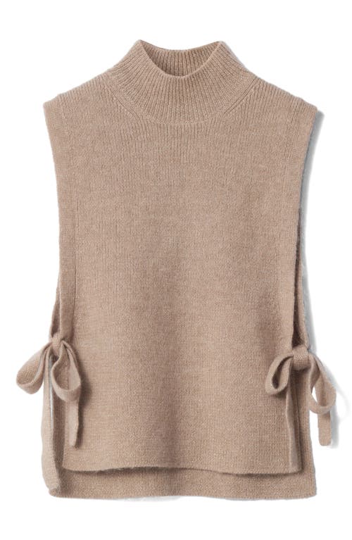 & Other Stories Wool & Mohair Side Tie Bib Vest In Mole Medium Dusty