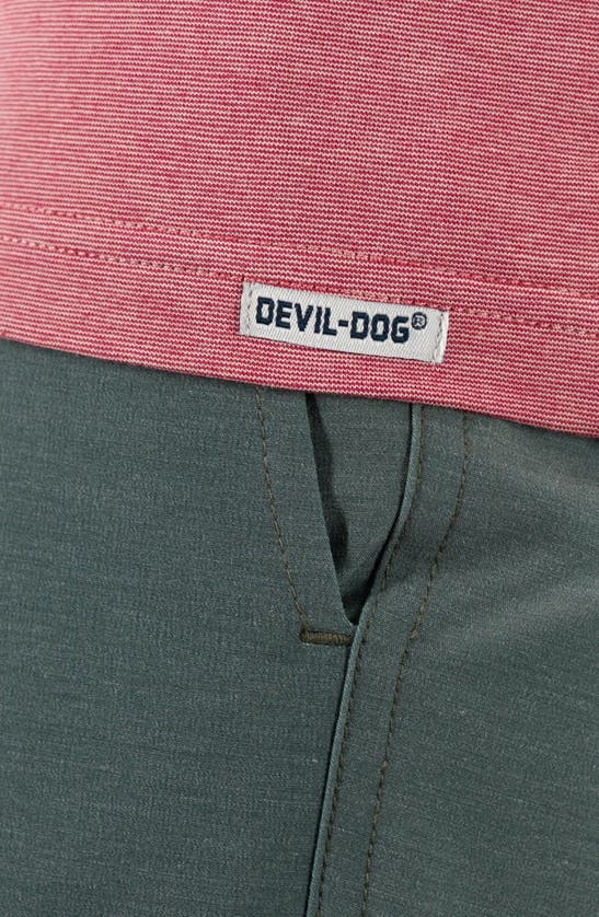 Devil-dog Dungarees Feeder Stripe T-shirt In Melange Withered Rose