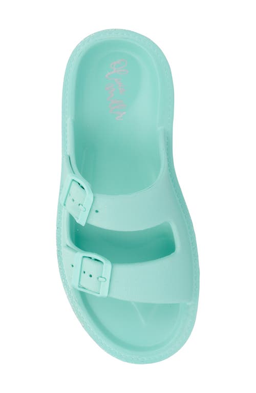 Olivia Miller Sparkles Plaform Slide Sandal In Blue/green