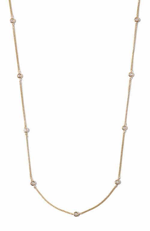 Amy Cubic Zirconia Station Chain Necklace in Gold