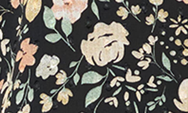 Shop Gibsonlook Floral Flutter Sleeve Top In Black Multi Floral