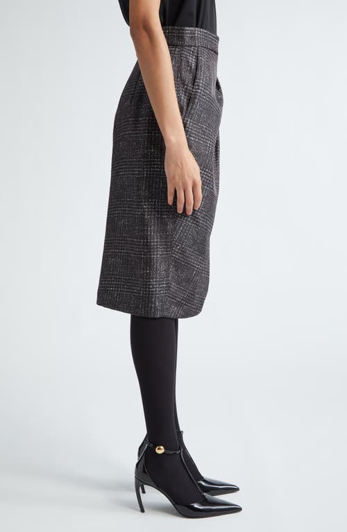 Shop Max Mara Hidalgo Houndstooth Pencil Skirt In Dark Grey