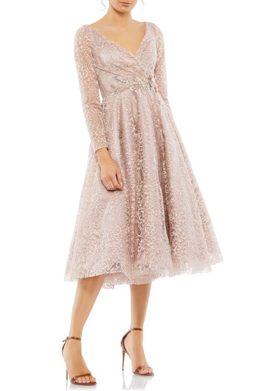 Mac Duggal Lace Long Sleeve Fit & Flare Cocktail Dress at Nordstrom,
