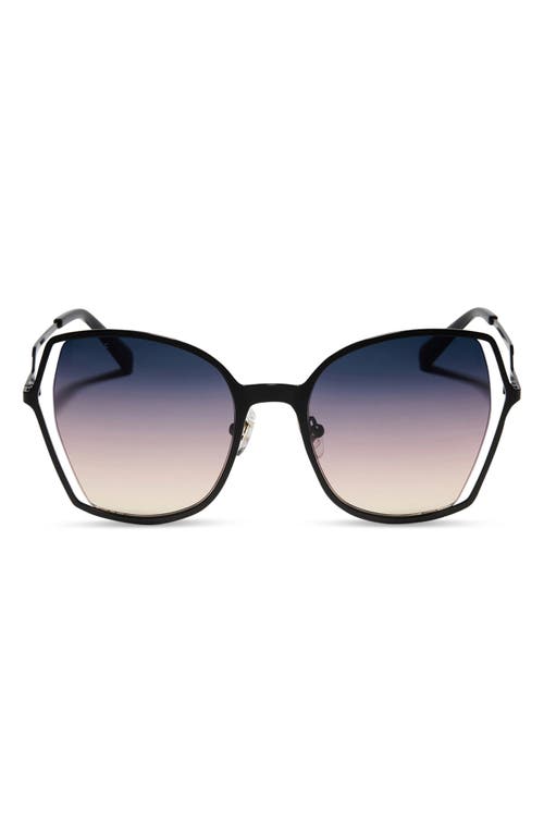 Diff Donna Ii 55mm Gradient Square Sunglasses In Black