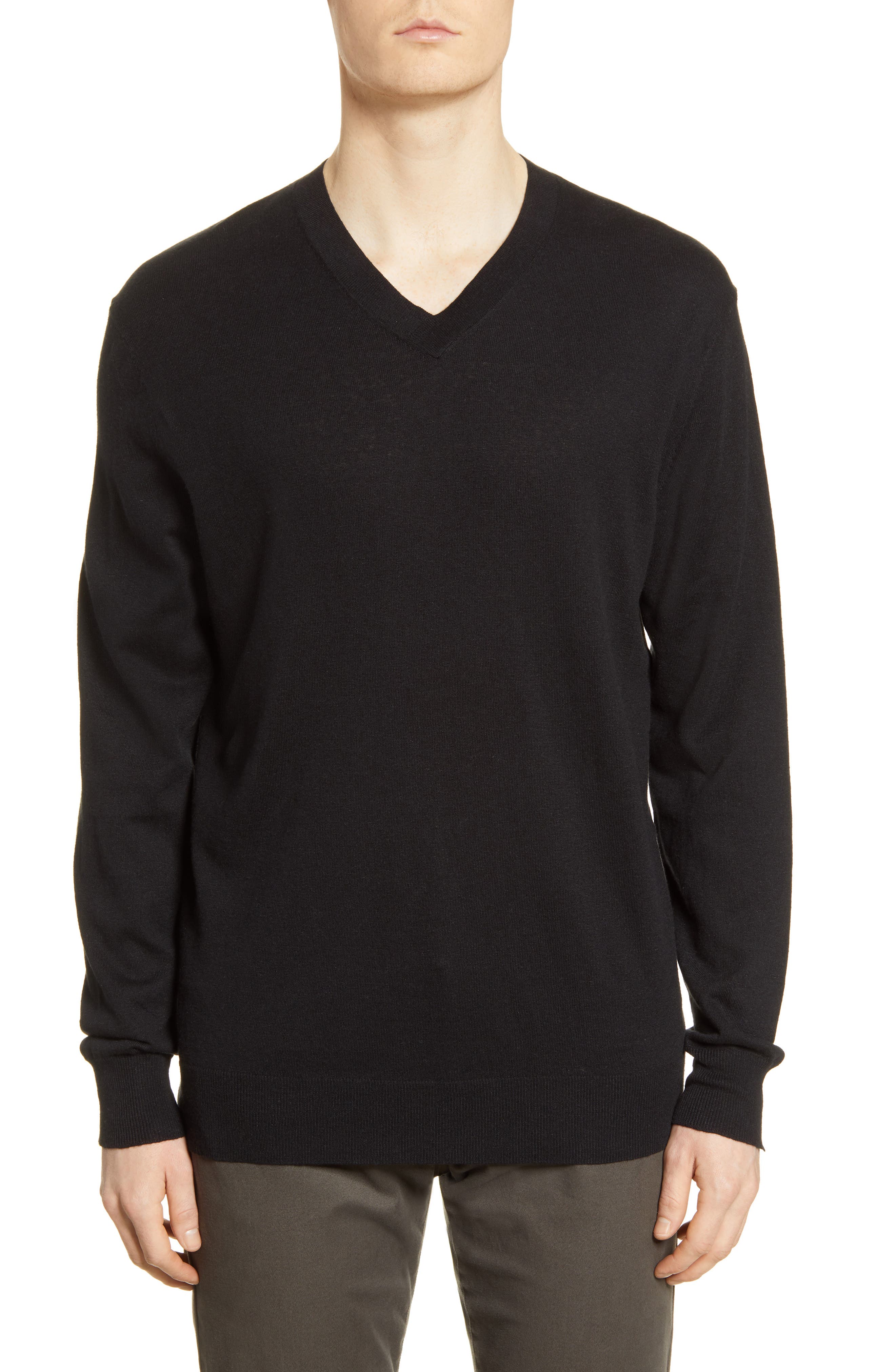 slim v neck sweater