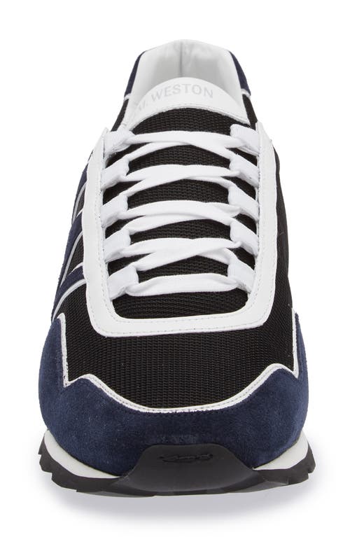 Jm Weston On My Way Ghillies Sneaker In Black/white/navy