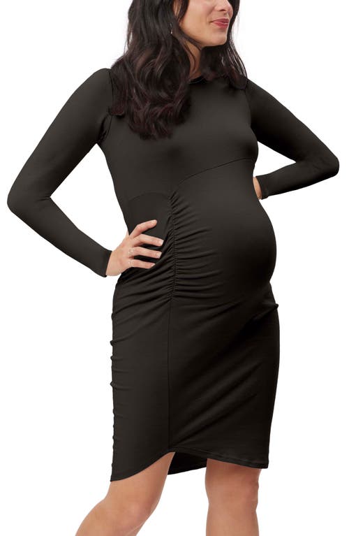 Uptown Long Sleeve Maternity Dress in Black