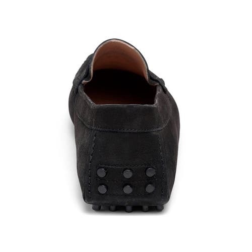Carlos Santana Ritchie Penny Loafer In Black Nubuck
