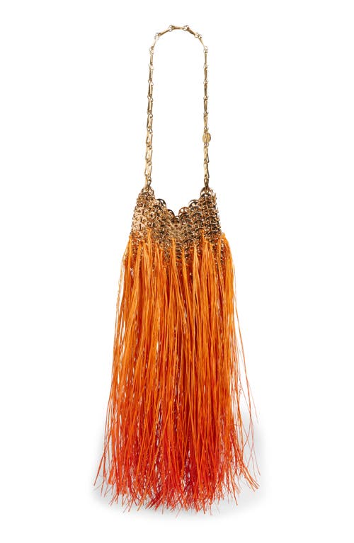 Shop Rabanne Iconic 1969 Fringe Shoulder Bag In Orange Degrade