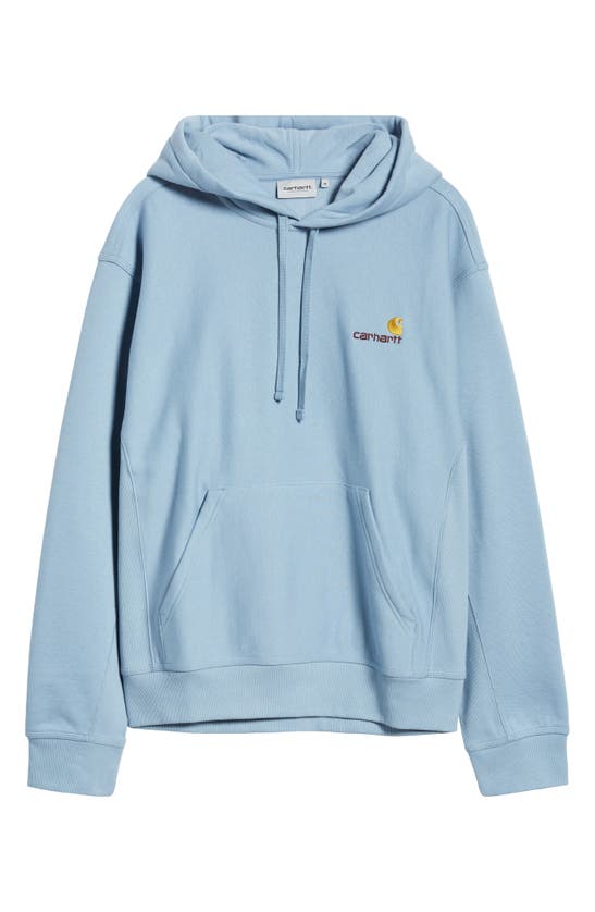 Shop Carhartt Logo Hoodie In Frosted Blue