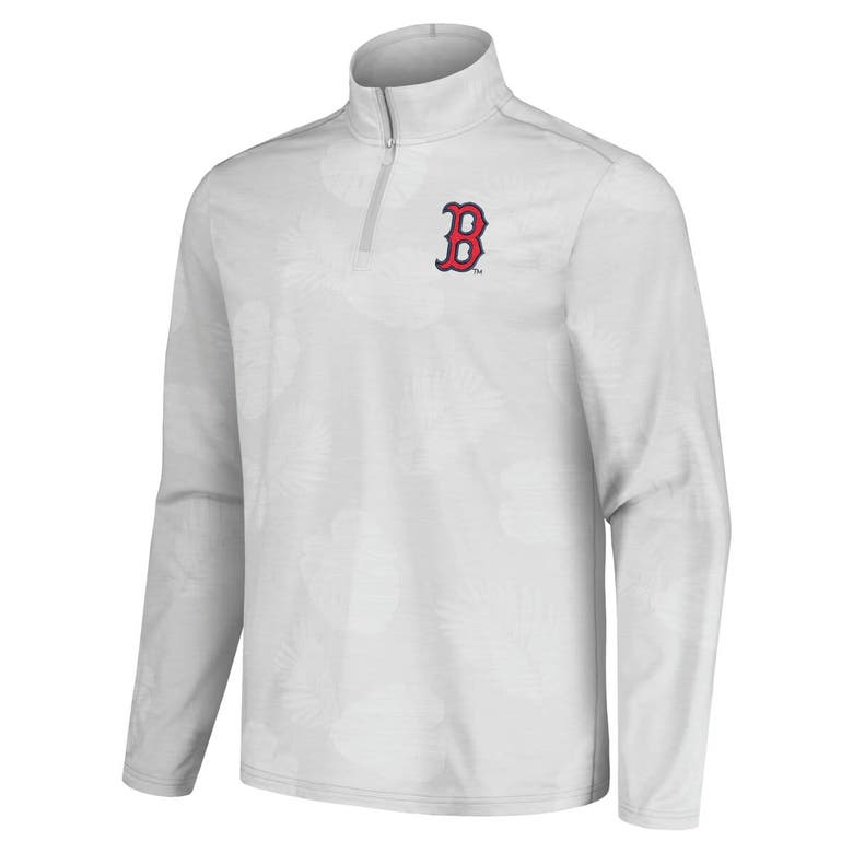 Shop Tommy Bahama Gray Boston Red Sox Delray Frond Islandzone Half-zip Jacket