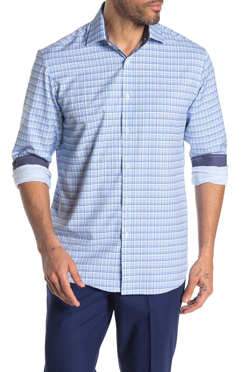 CONSTRUCT | Check Long Sleeve 4-Way Stretch Slim Fit Shirt | Nordstrom Rack
