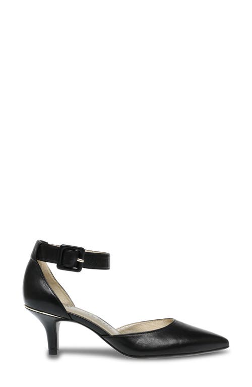 Shop Anne Klein Fabulist Ankle Strap Pump In Black Leather