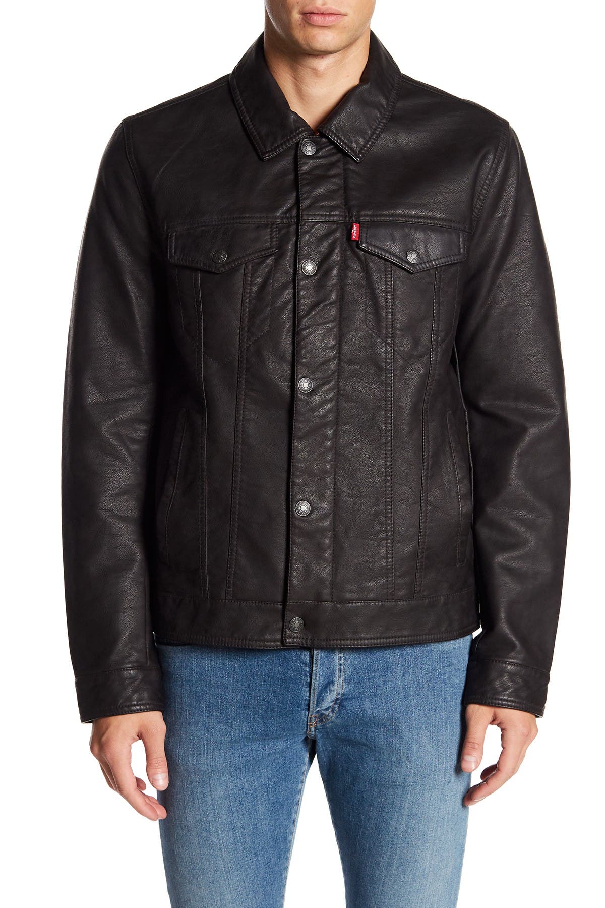 levi's faux leather trucker jacket