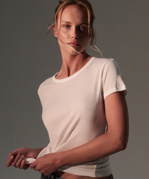 Majestic Filatures Lyocell Cotton Short Sleeve Semi Relaxed Crewneck T-shirt In Blanc