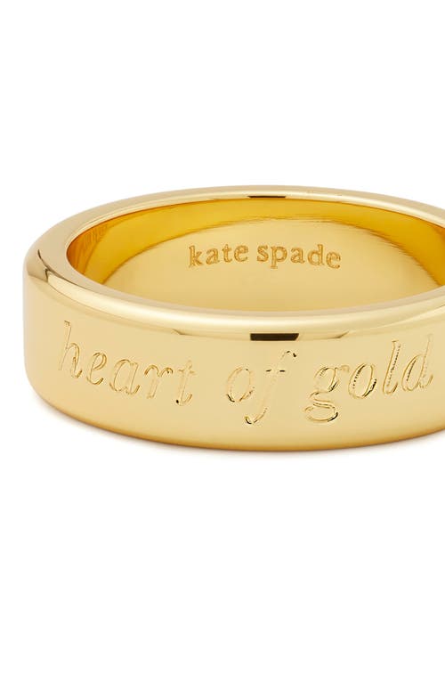 Kate Spade Engraved Idiom Script Band Ring In Gold