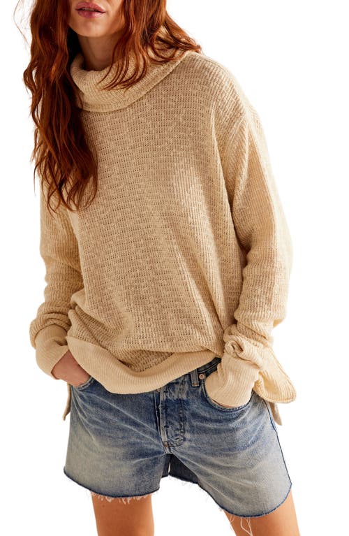 Shop Free People Tommy Oversize Turtleneck Sweater In Ivory