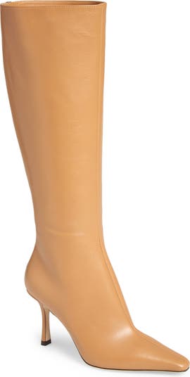 Womens tall store tan leather boots